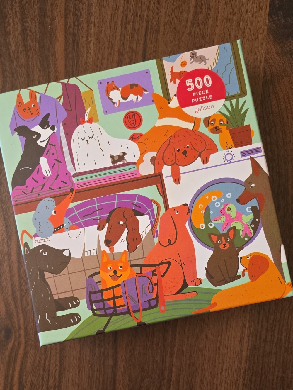 Galison Laundry Dogs 500-Piece Dogs Puzzle